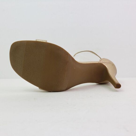 Material Girl Blaire Womens Sz 9.5 Gold Party Formal Ankle Strap 4" Heels Sandal - Picture 8 of 13